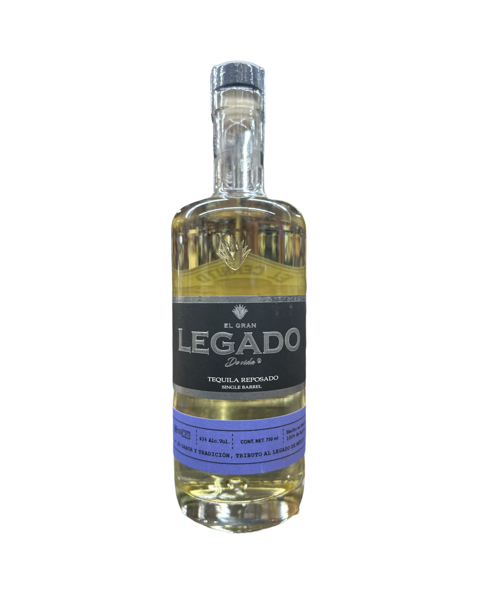 1A5D84F6-431D-4045-8F8E-3446F19F6610 El Gran Legado De Vida Rested in American Oak Barrels Lote 559 Single Barrel No. #2 El Cerrito Liquor Store Pick Reposado Tequila 750ml - Image 1