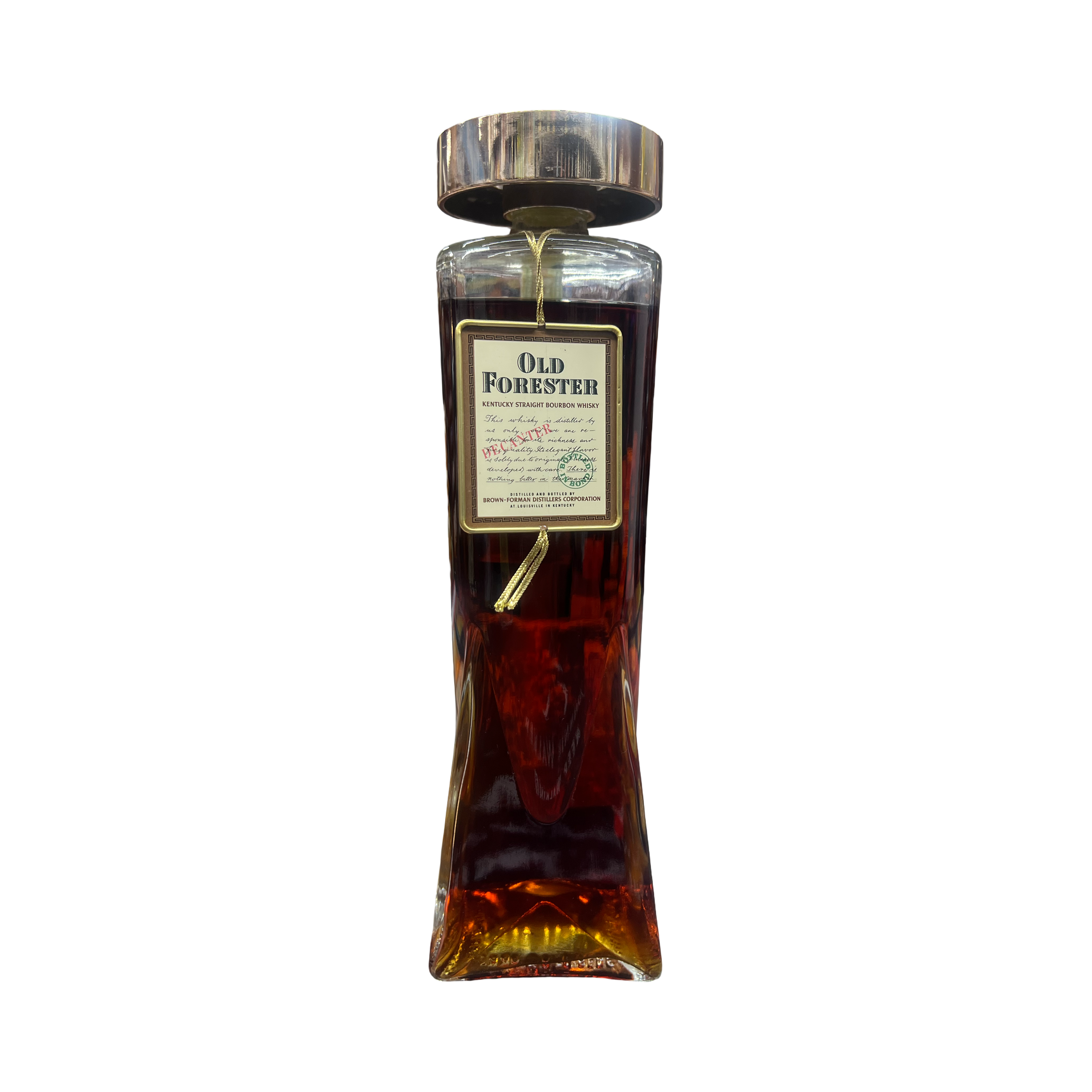 7F002567-1912-456F-9644-4451873811F2 1955 Old Forester Decanter Bottled In Bond Kentucky Straight Bourbon Whiskey - Image 1