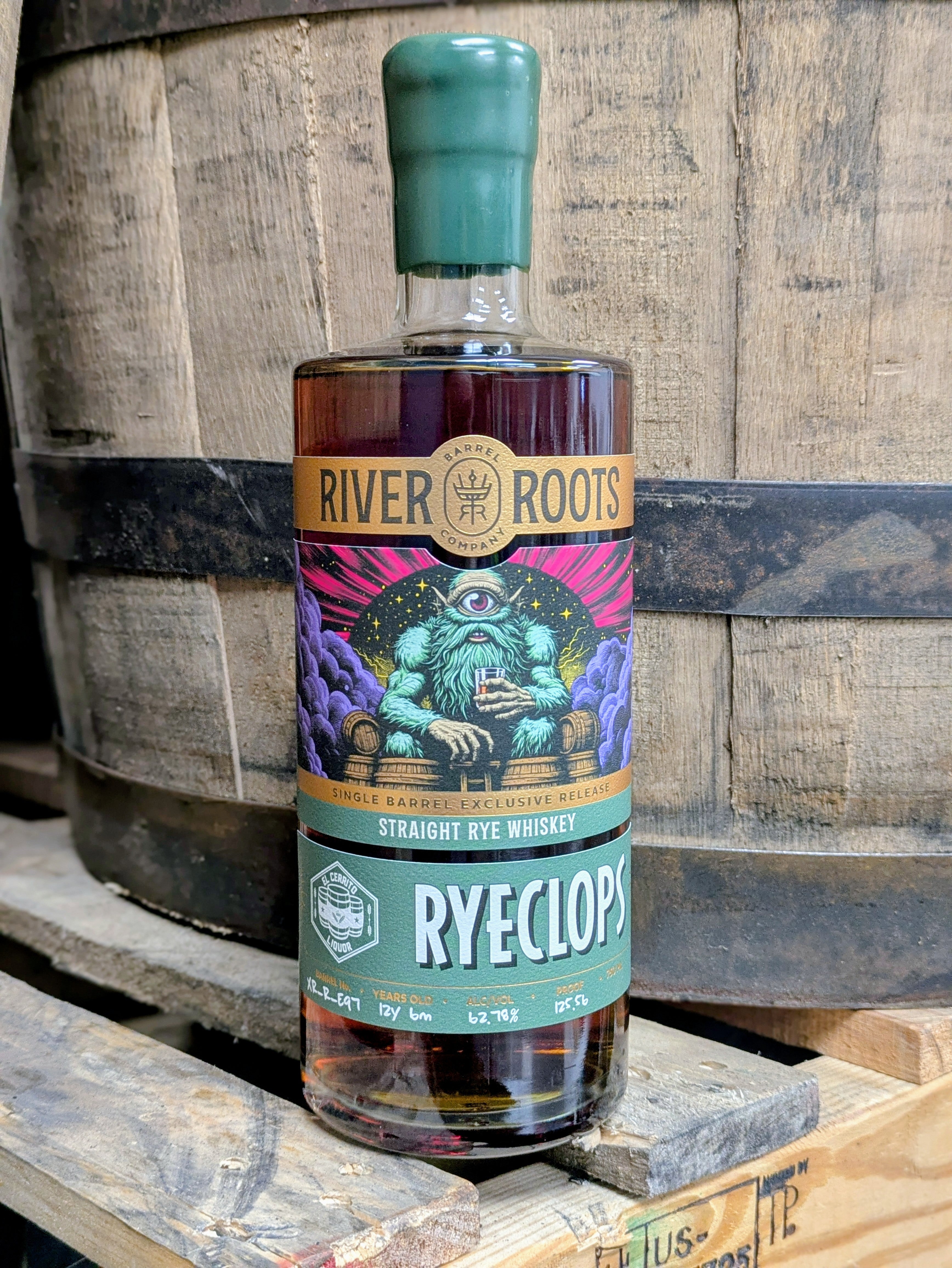 803451D5-9335-4FE3-B6AC-FA1AB27DBE32 River Roots Barrel 12 Year Old Single Barrel (Ryeclops) #XR-R-E97 El Cerrito Liquor Store Pick Whiskey (125.56 Proof) - Image 1
