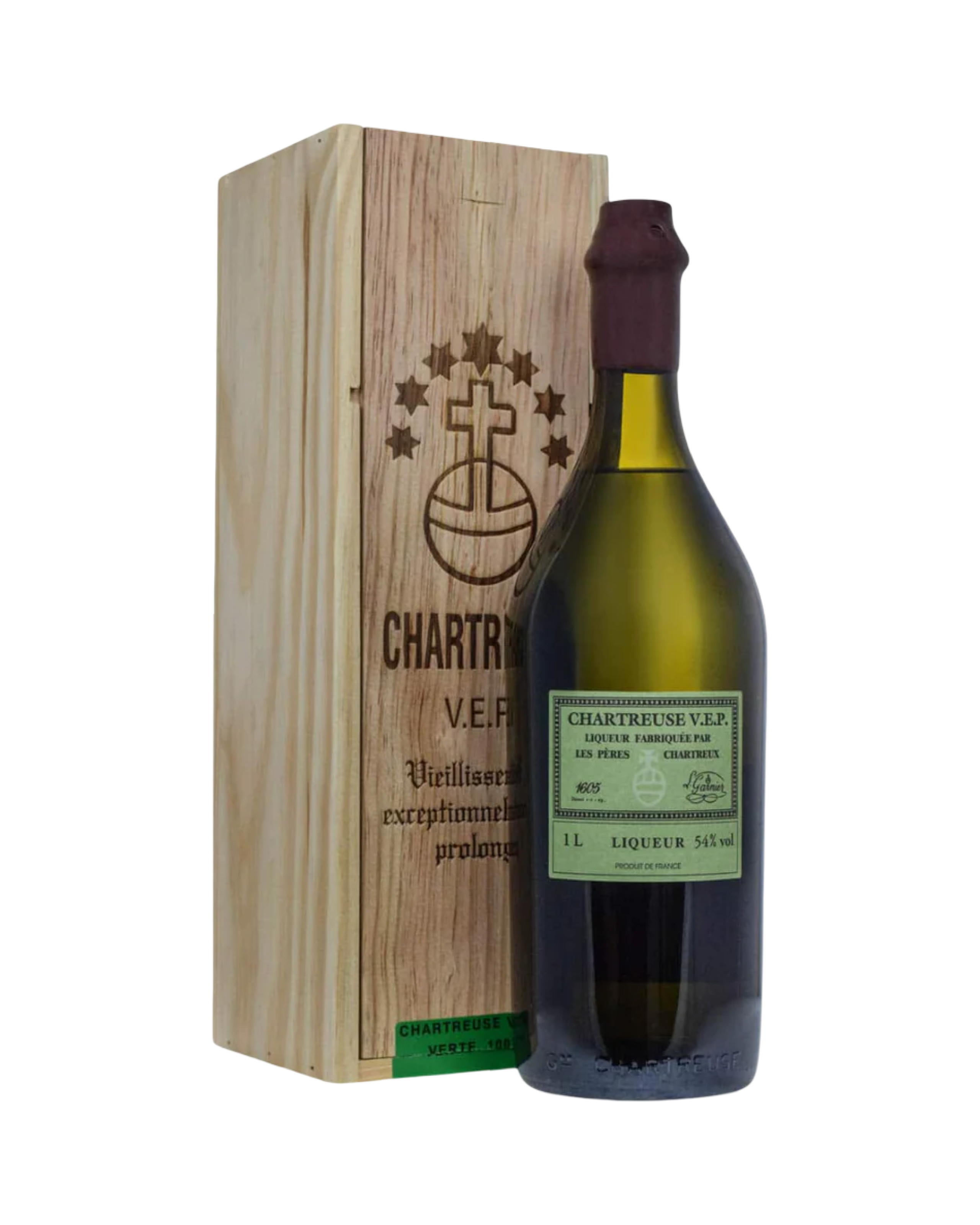 9121EC80-40DA-4E8F-B20E-7E72C1DCA73A Chartreuse V.E.P. Verte Green Liqueur 1Lt - Image 1
