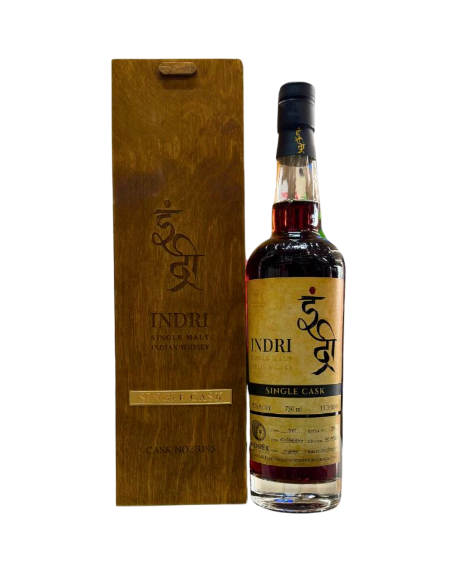 97EBEFA9-209A-48FA-90B4-2775EBA28327 Indri 9 Year Old Ex-Red Wine Single Cask Single Malt Indian Whiskey 750ml - Image 1