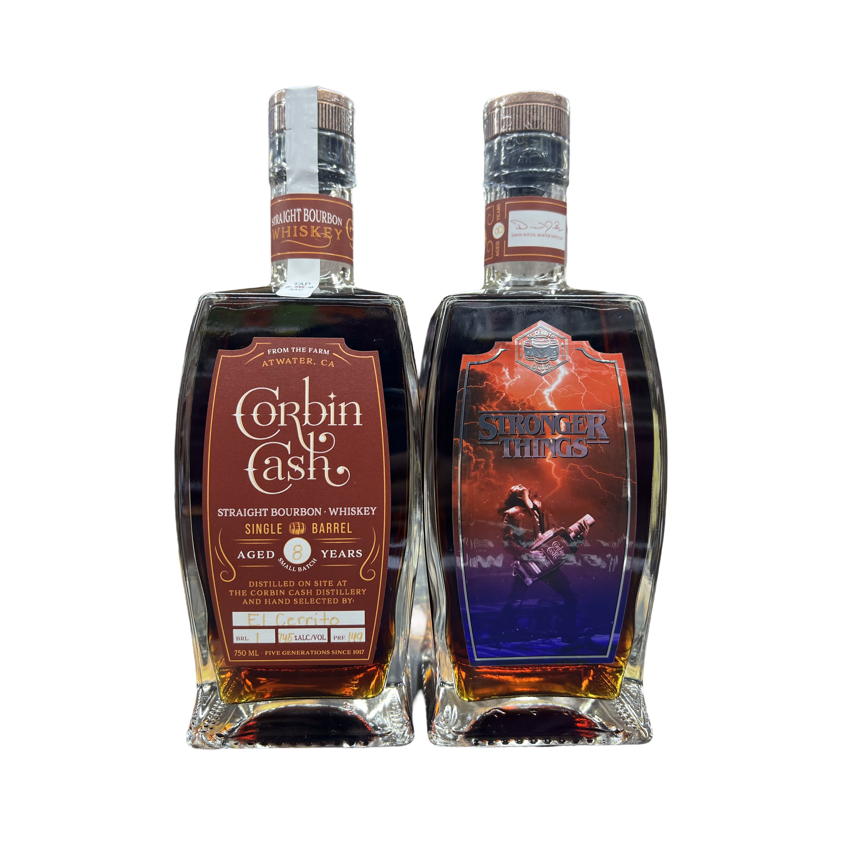 9E662D72-42DC-4137-8A9F-7BF44F691011 Corbin Cash 8 Year Single barrel Cask Straight Bourbon Whiskey (Stronger Things) El cerrito Liquor Exclusive (149 Proof) - Image 1