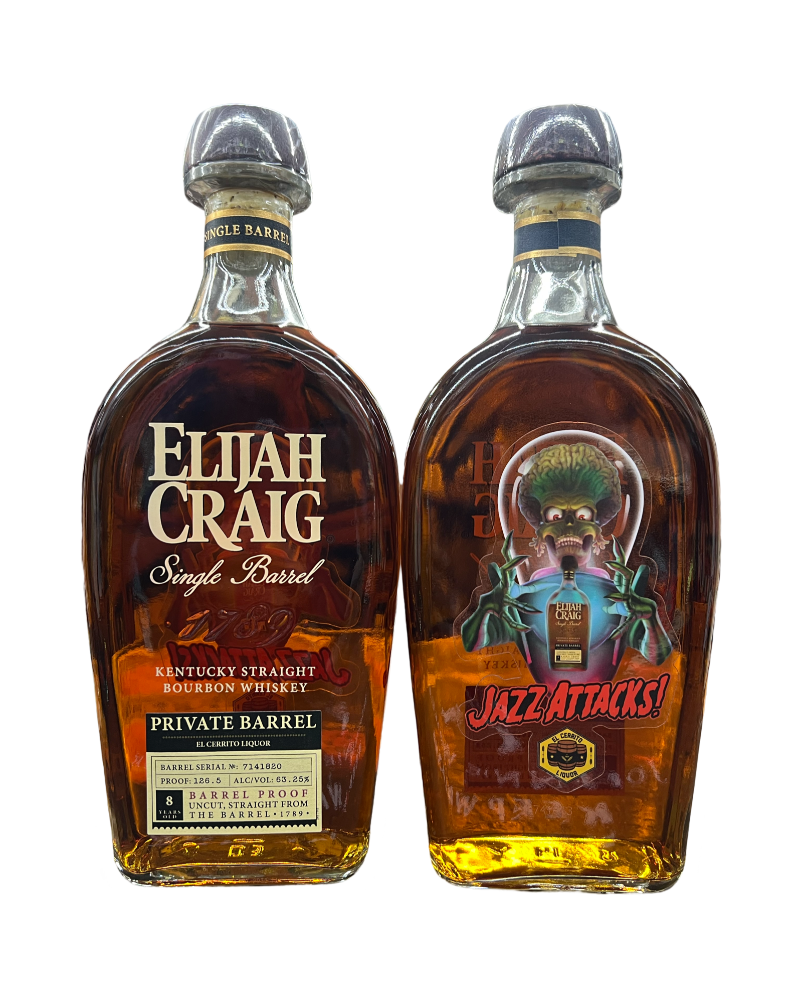 CB6872CB-31D3-446E-B8F7-403F30315A0E Elijah Craig Single Barrel Private Barrel Selection Jazz Attacks! El Cerrito Liquor Store Pick 8 Year Old Kentucky Straight Bourbon Whiskey - Image 1