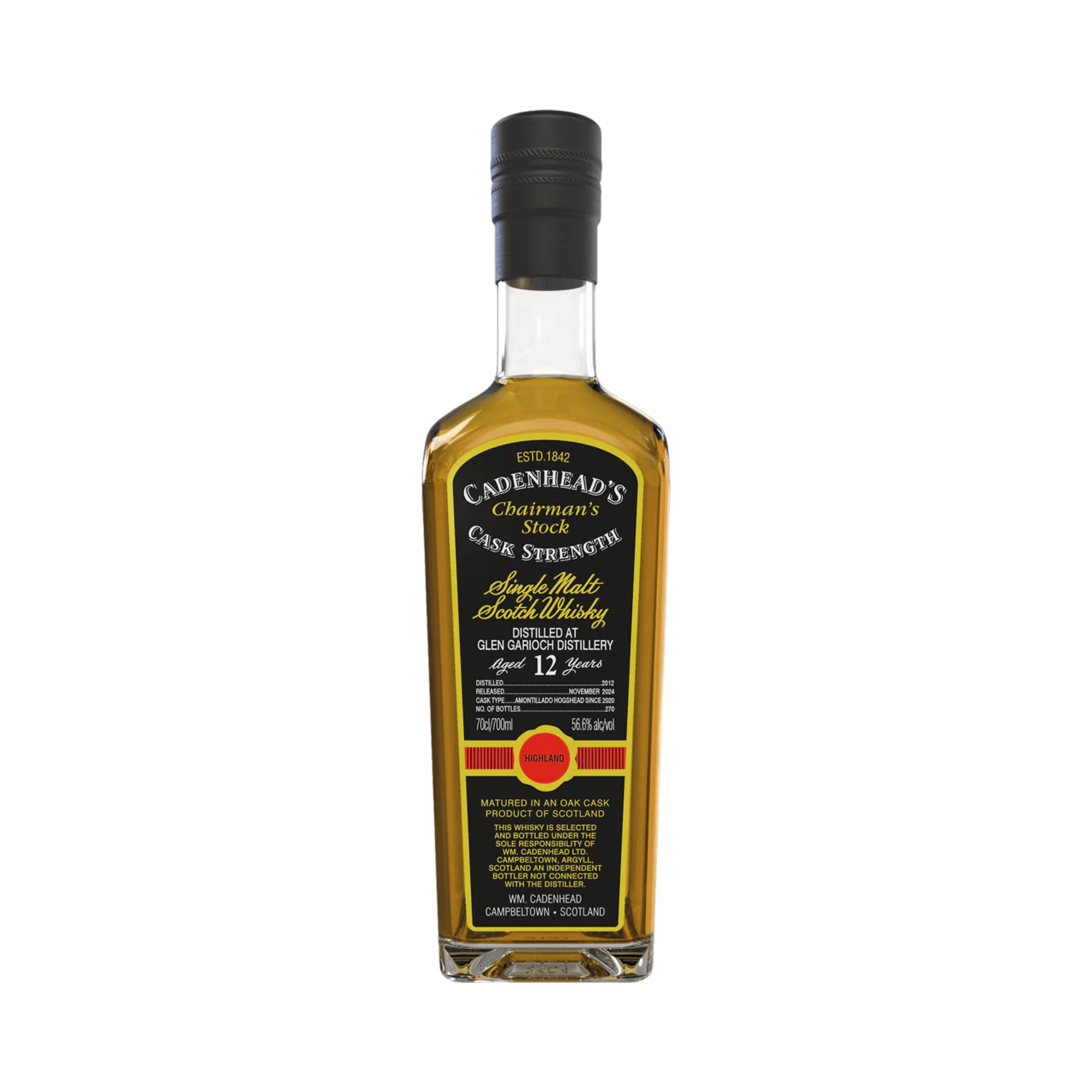 Cadenhead's Chairman's Stock Glen Garioch 12 Year Old Single Malt Scotch Whisky 700ml - Image 1