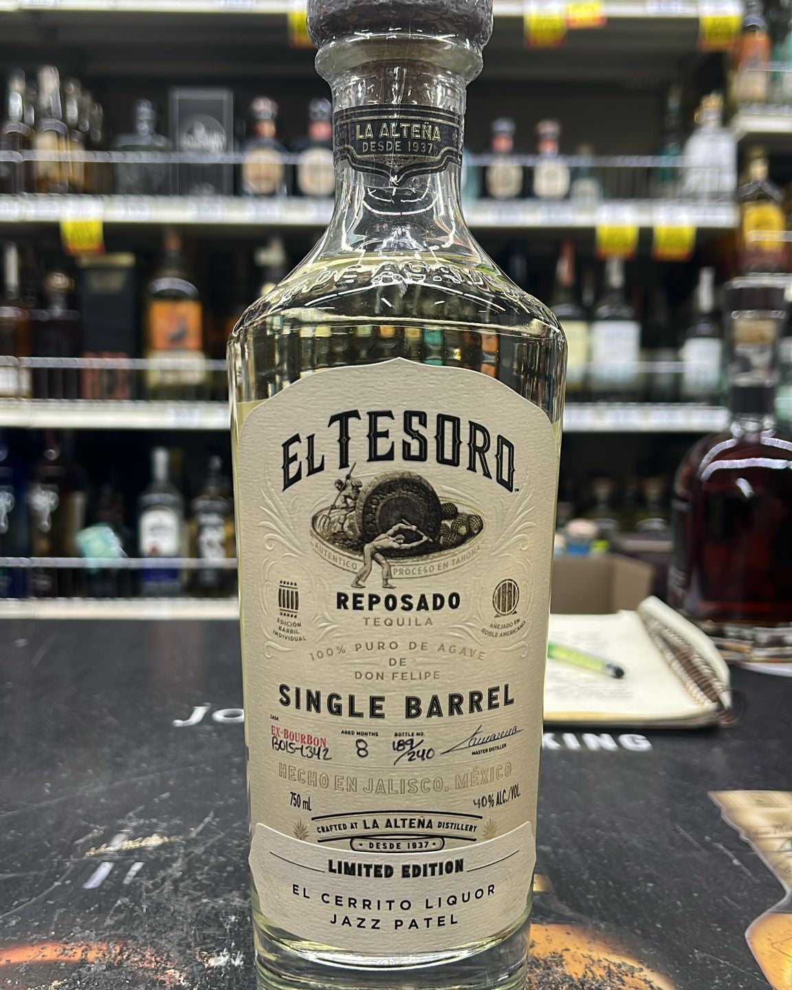 El Tesoro de Don Felipe Single Barrel El Cerrito Liquor Store Pick Reposado Tequila 750ml - Image 2