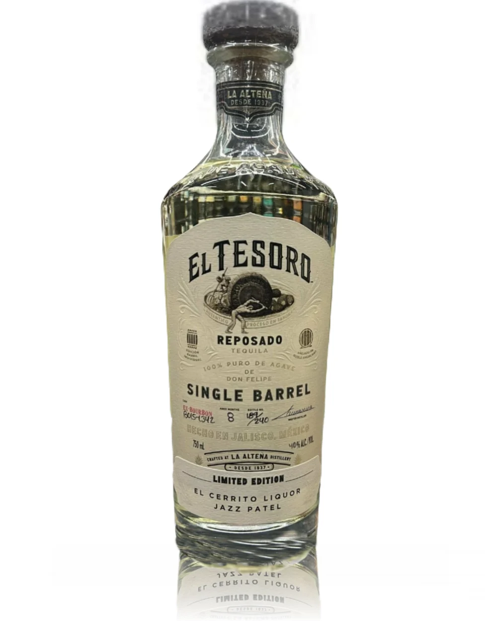 El Tesoro de Don Felipe Single Barrel El Cerrito Liquor Store Pick Reposado Tequila 750ml - Image 1