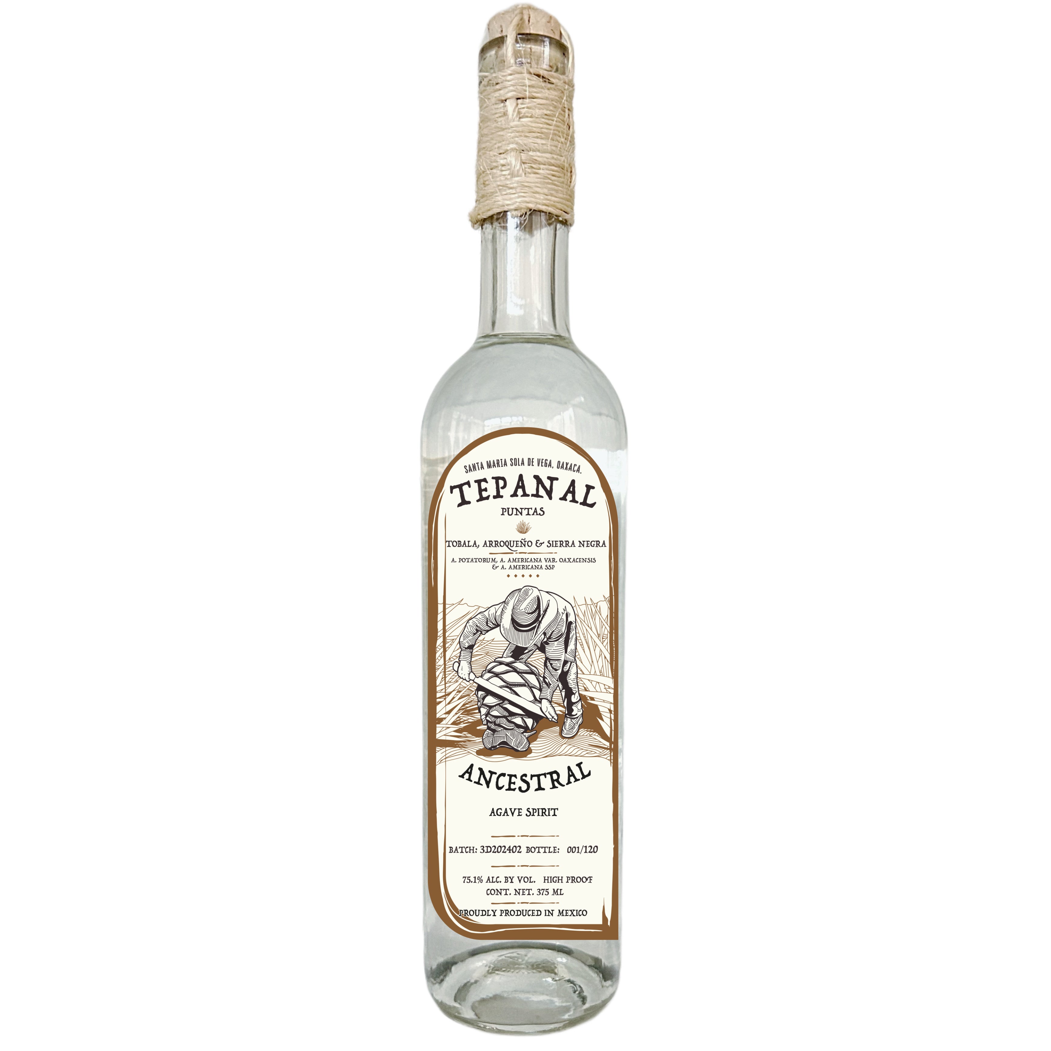F97195F0-AD2D-4BCC-A10F-C6625FDFFE17 Tepanal Triple Destilado Puntas Batch : 3D202402 Ancestral Agave Spirit 375ml - Image 1