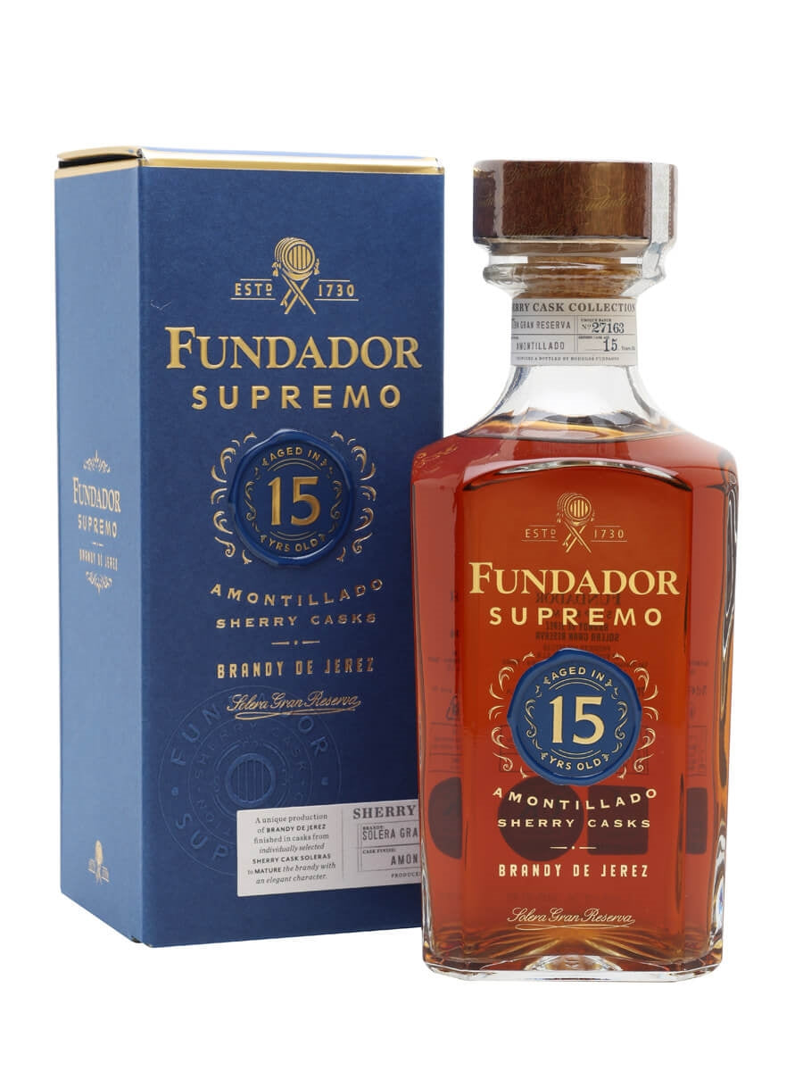 IMG-2447 Fundador Supremo Amontillado Sherry Casks 15 Year Old Brandy de Jerez 1Lt - Image 1