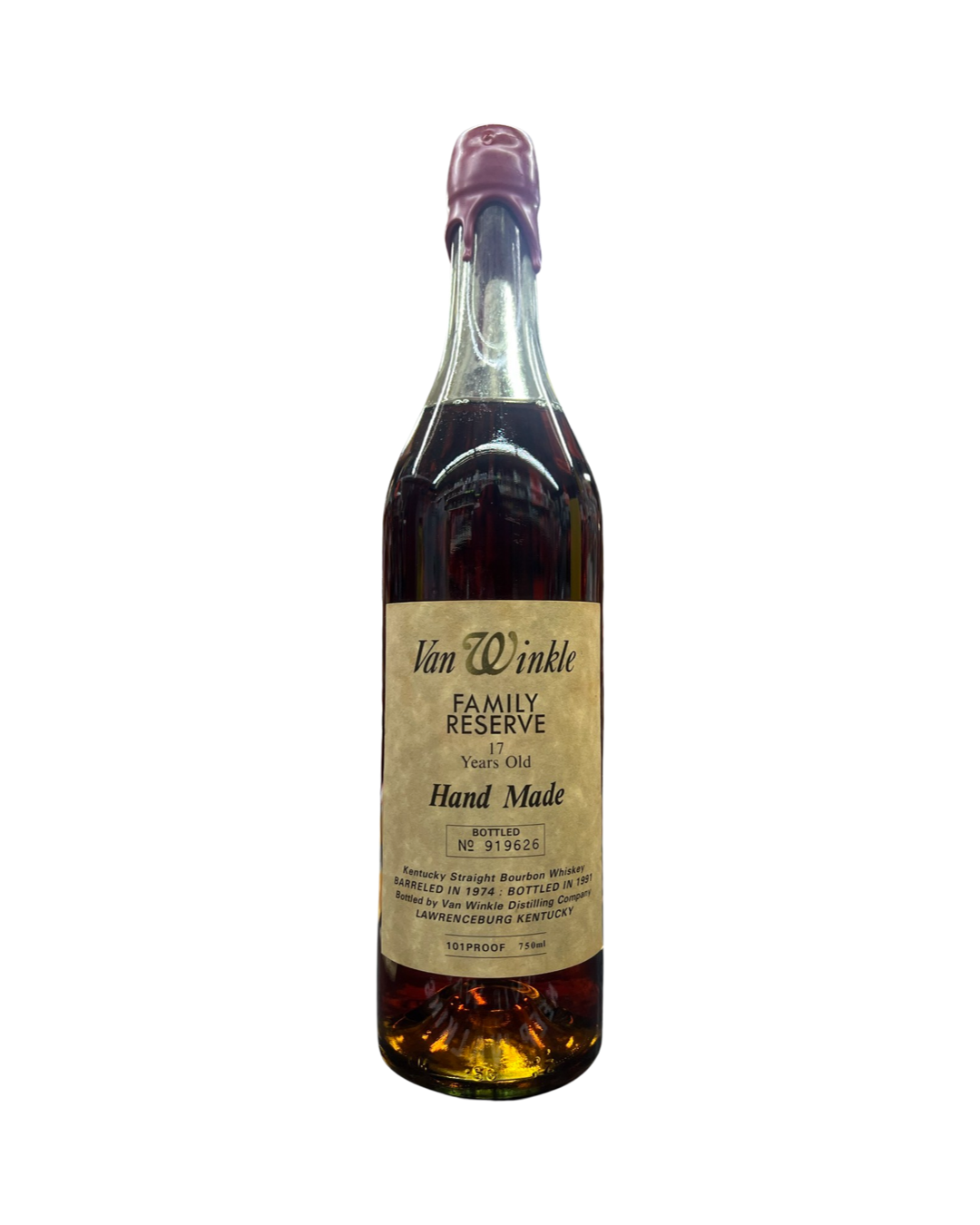 IMG-3120 1974 Old Rip Van Winkle Pappy Van Winkle's Family Reserve 17 Year Old Kentucky Straight Bourbon Whiskey 750ml - Image 1