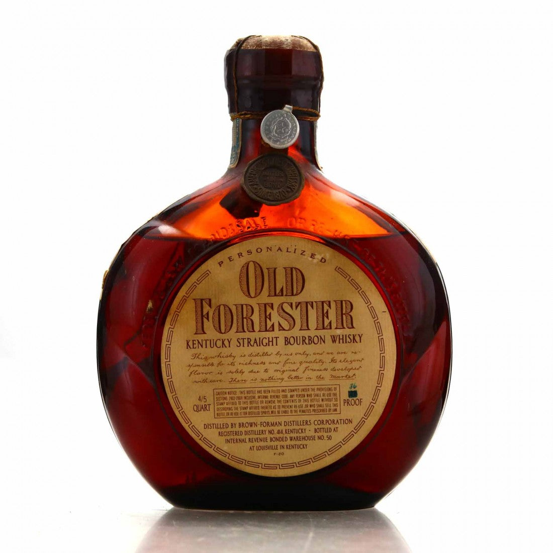 IMG-3361 1952 Old Forester Personalized Bottled in Bond 86 Proof Bourbon Whiskey - Image 1
