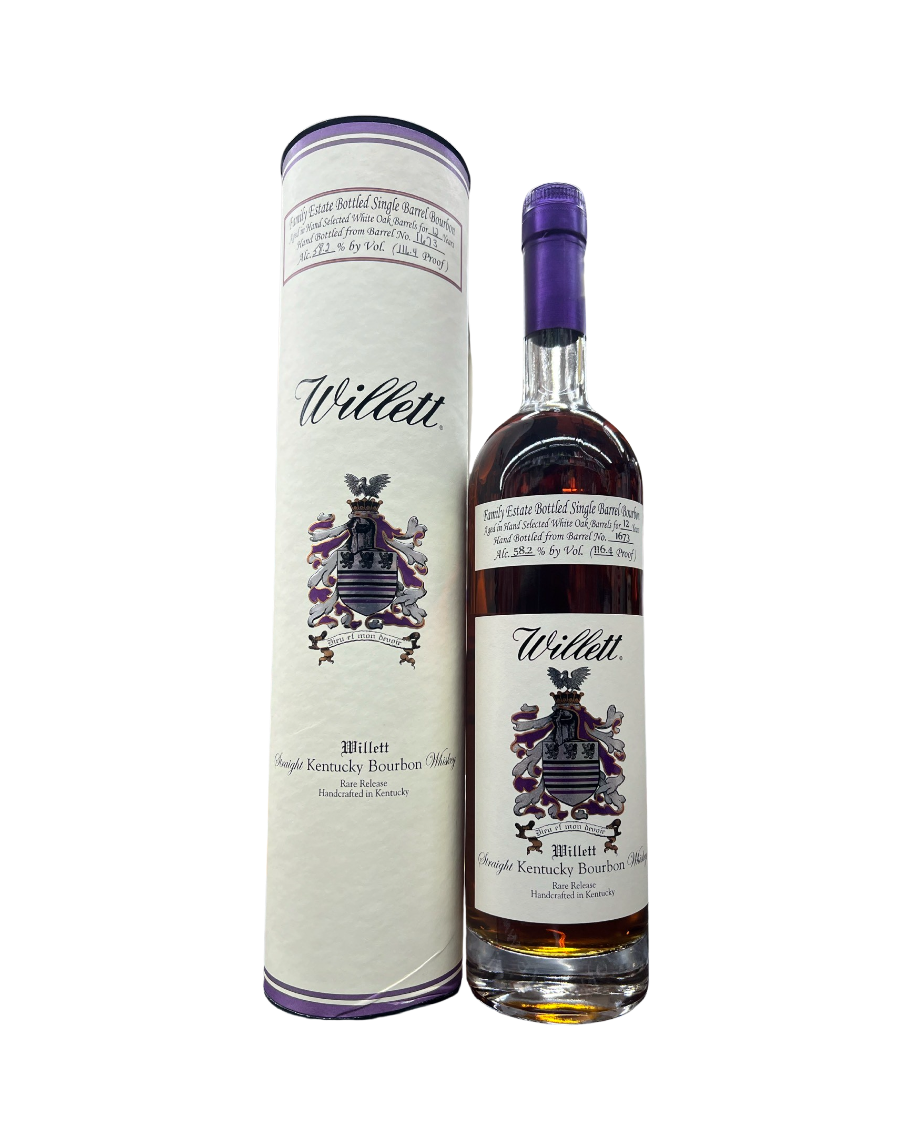 IMG-5033 Willett Family Estate Bottled Single Barrel 12 Year Old Barrel No. 1673 Kentucky Straight Bourbon Whiskey - Image 1