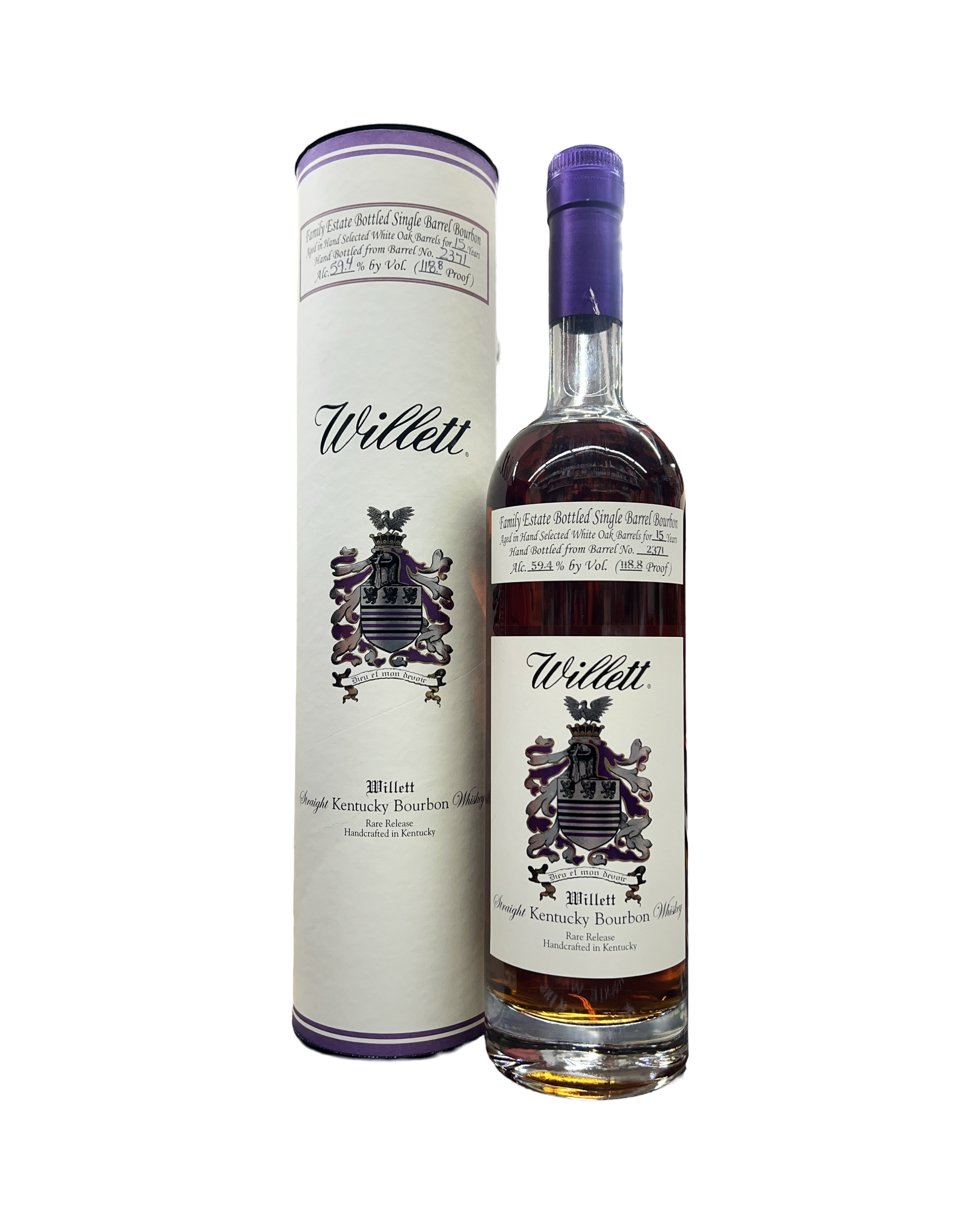 IMG-5185 Willett Family Estate Bottled Single Barrel 15 Year Old Barrel No. 2371 Kentucky Straight Bourbon Whiskey - Image 1