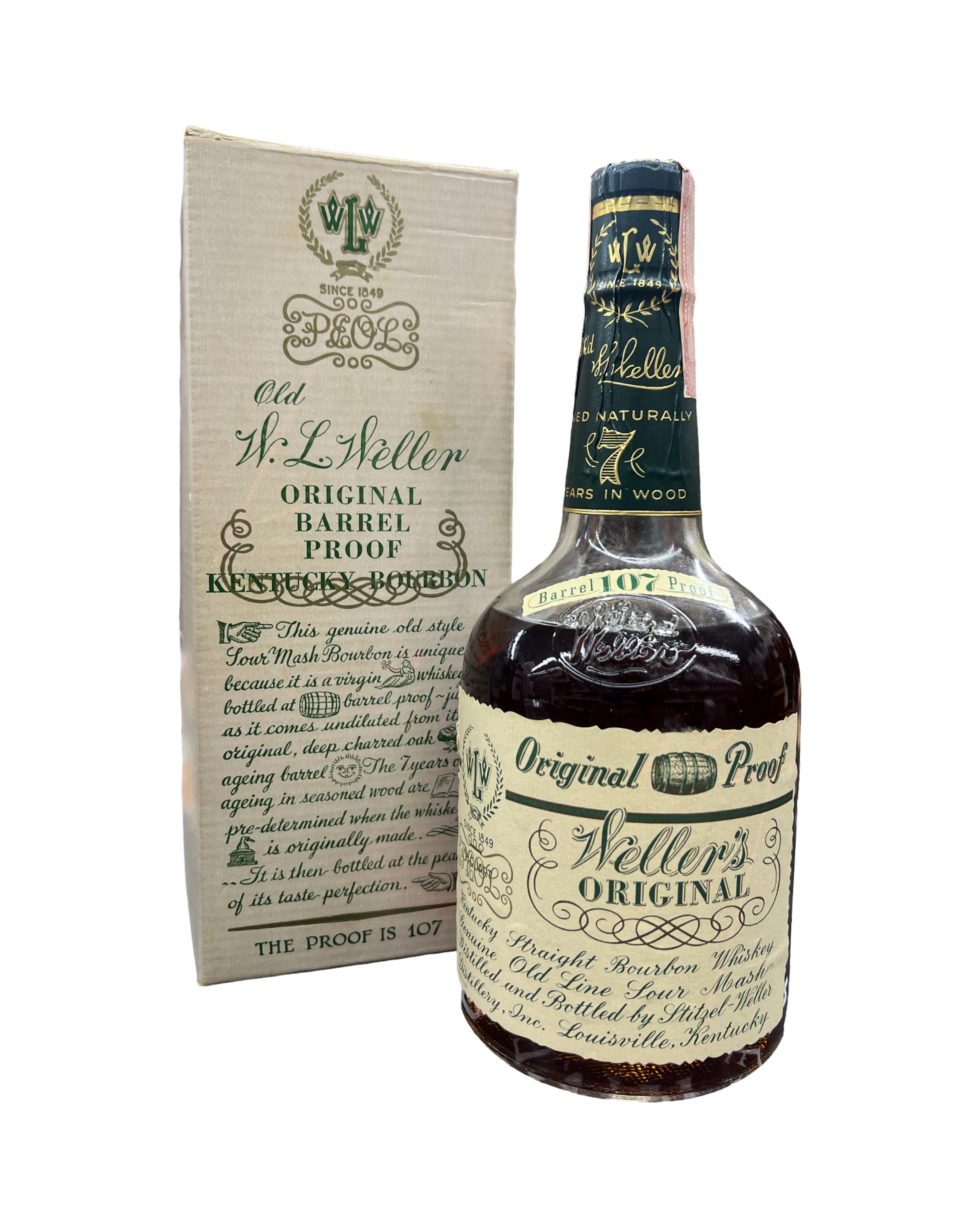 IMG-5402 1964 W.L. Weller’s Original Barrel Proof 7 Year Old Kentucky Straight Bourbon Whiskey 750ml - Image 1