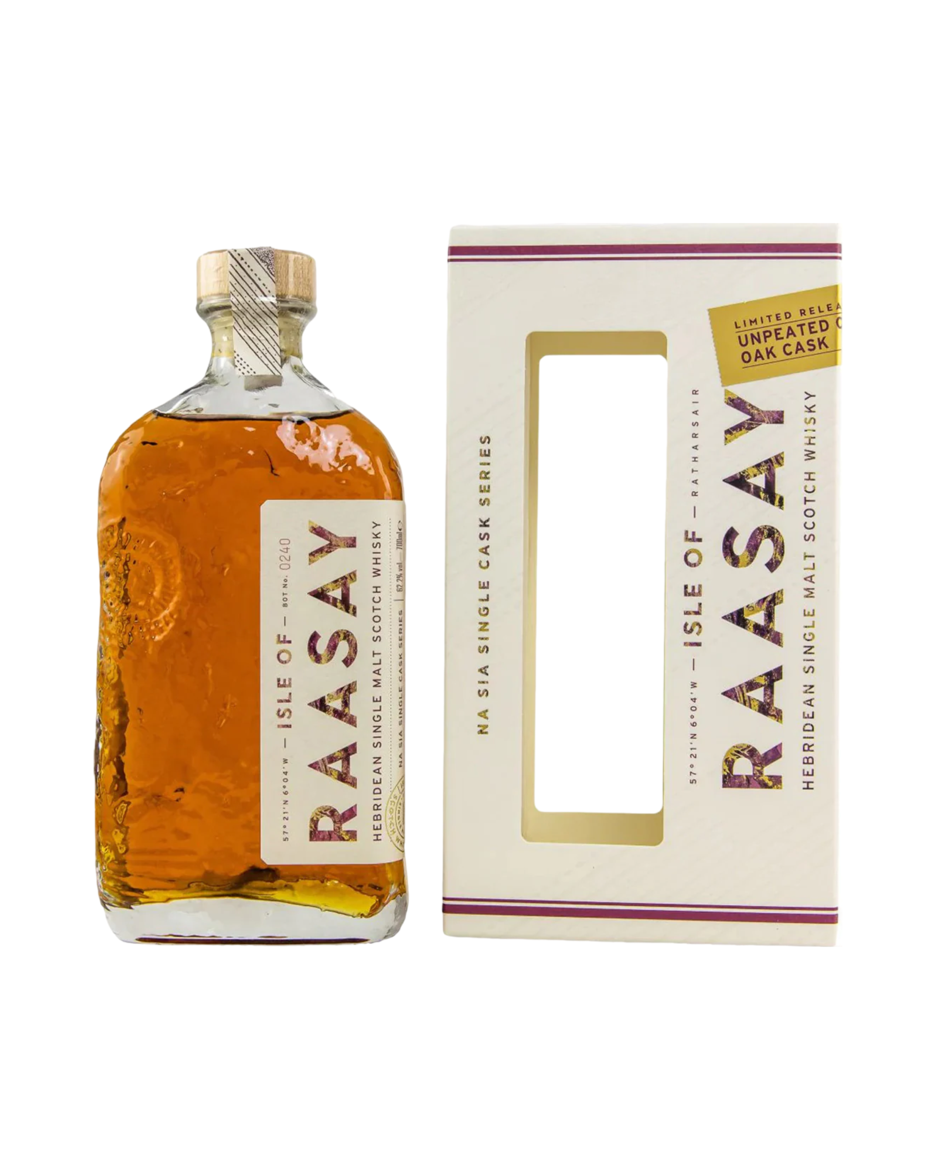 IMG-5774 Isle of Raasay Na Sia Unpeated Ex-Bordeaux Single Cask 123.2 Proof Single Malt Scotch Whisky 700ml - Image 1