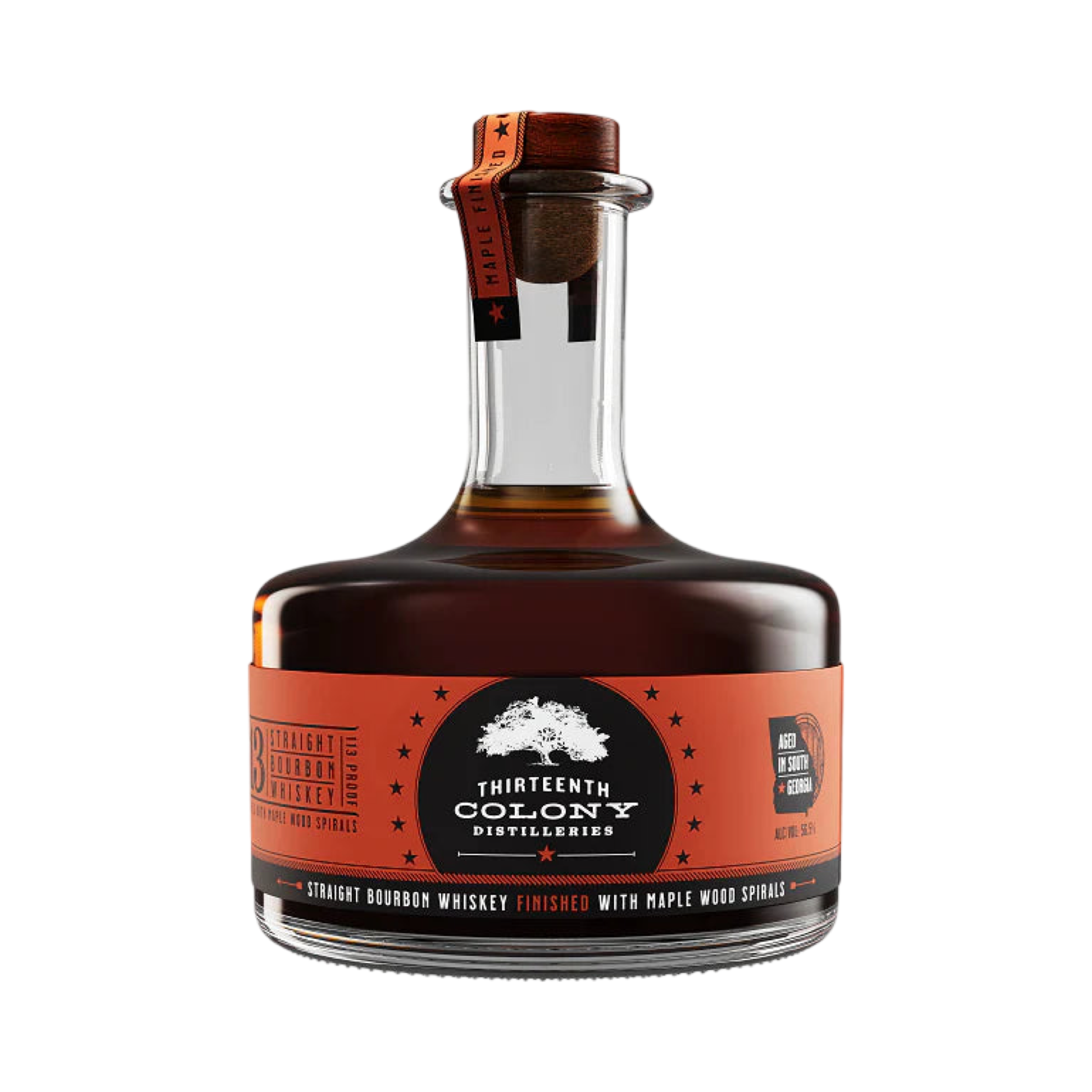 Thirteenth_Colony_113_Maple_Wood_Spirals_Straight_Bourbon_Whiskey_750ml Thirteenth Colony 113 Maple Wood Spirals Straight Bourbon Whiskey 750ml - Image 1