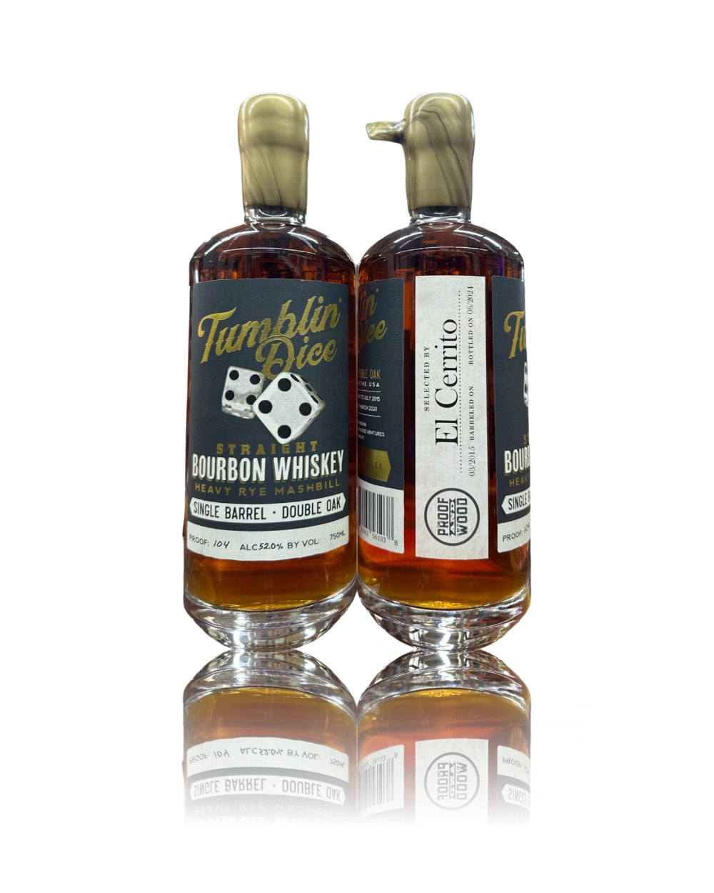 Tumblin Dice Single Barrel Double Oaked Heavy Rye Mashbill 8 Years Old EL Cerrito Liquor Store Pick Straight Bourbon Whiskey 750ml - Image 1