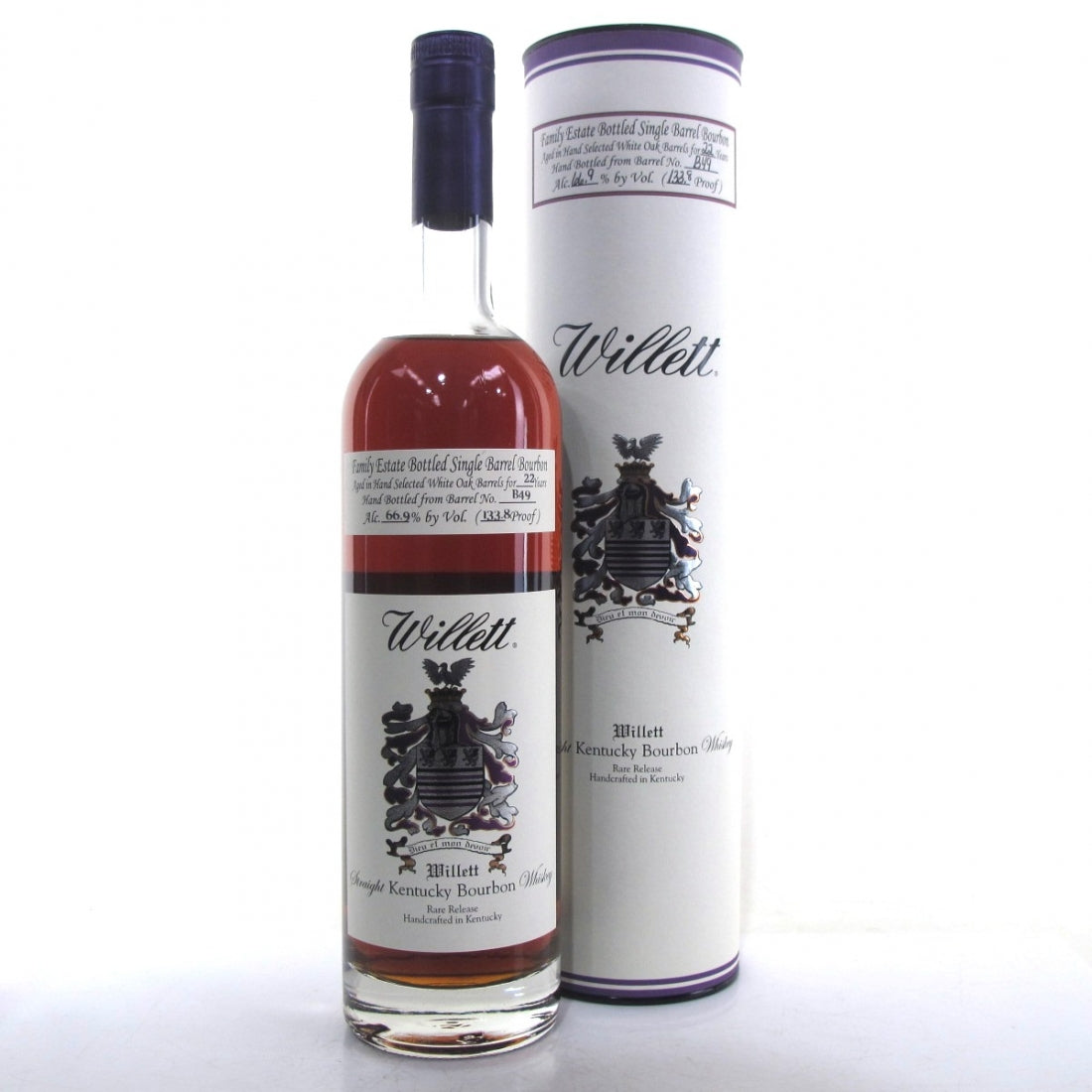 WillettFamilyEstateBottledSingleBarrel22YearOldWheatedBourbonWhiskey Willett Family Estate Bottled Single Barrel 22 Year Old Barrel No. B49 Kentucky Straight Bourbon Whiskey - Image 1
