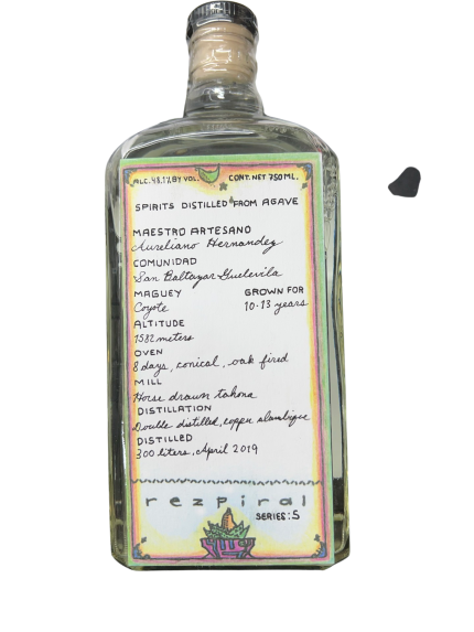 Rezpiral Aureliano Hernandez Martinez Coyote Agave Spirit 750ml