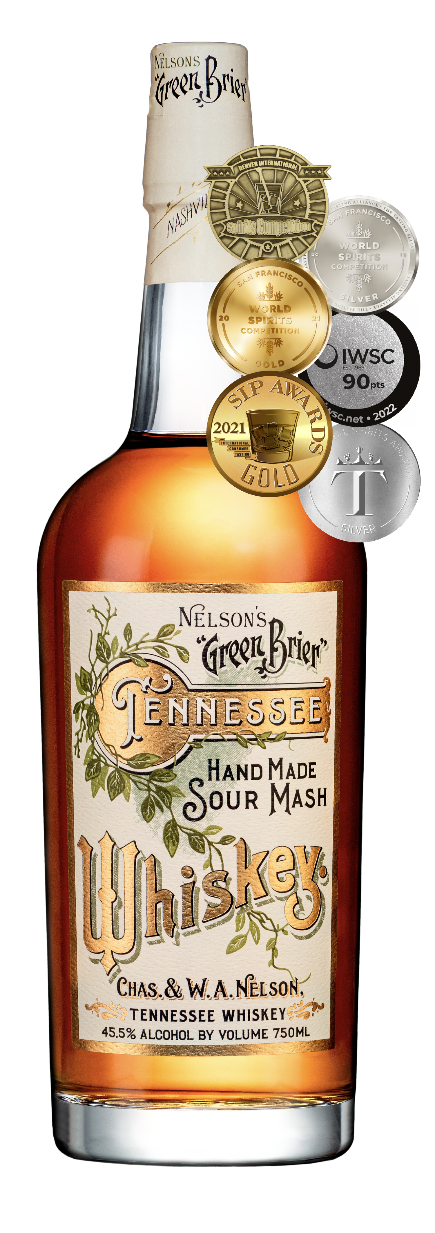 image_31165707-e569-4dfd-8944-0ba9ccfc7f0c Nelson's Green Brier Tennessee Hand Made Sour Mash Whiskey 750ml - Image 1