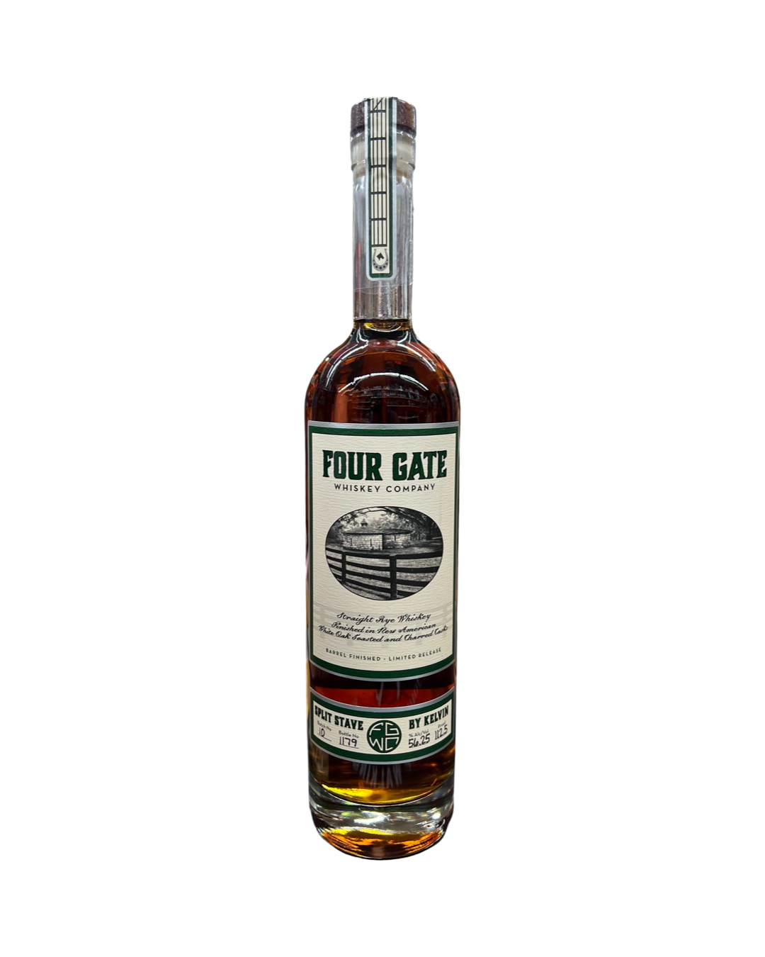 image_ab17997f-5bc0-438e-b4e2-122c66be8d4e Four Gate Split Stave by Kelvin Kentucky Straight Rye Whiskey 750ml - Image 1