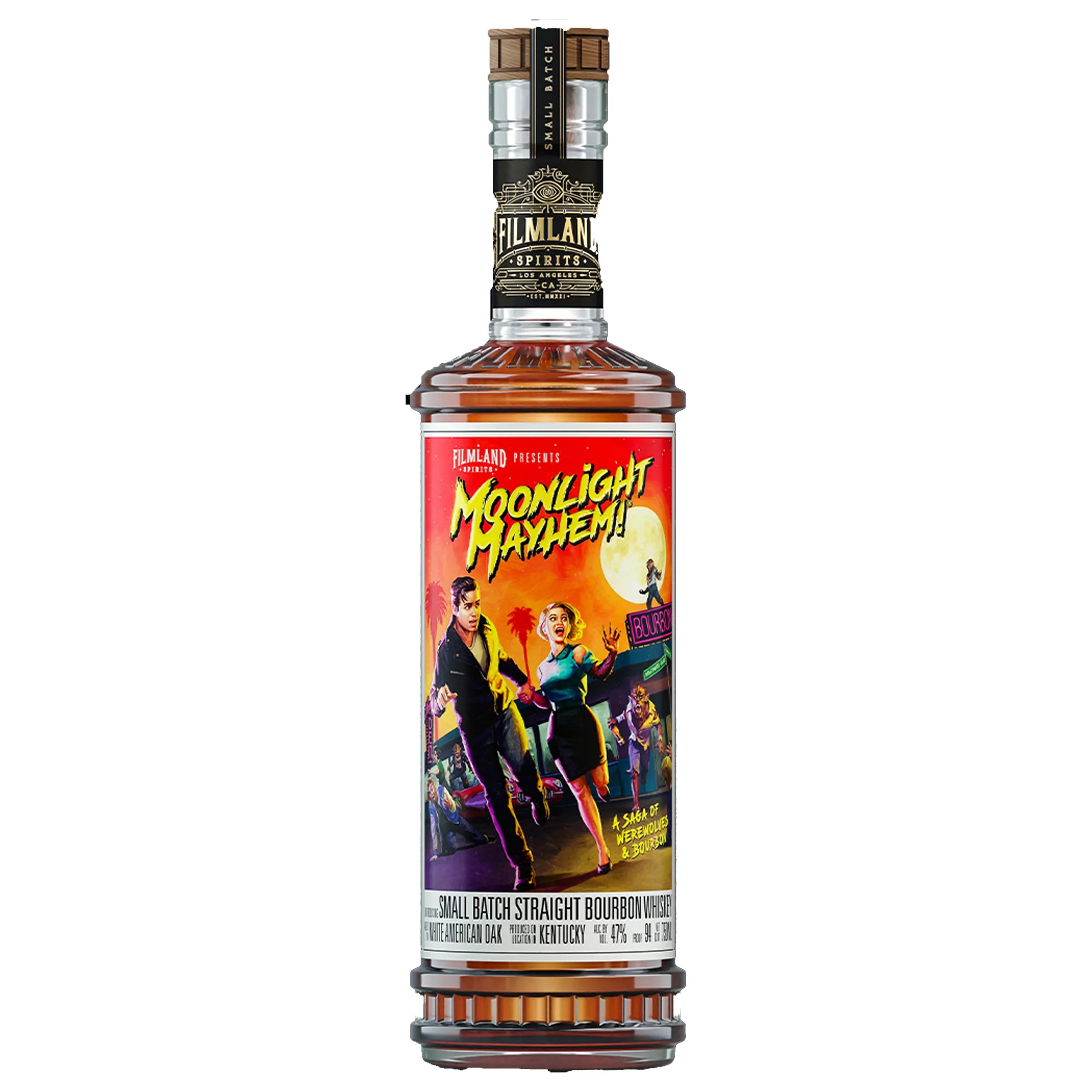 image_cb6a4f49-fb00-4bde-9398-bcb8ea3fb10a Filmland Spirits Moonlight Mayhem Small Batch Bourbon Whiskey 750ml - Image 1