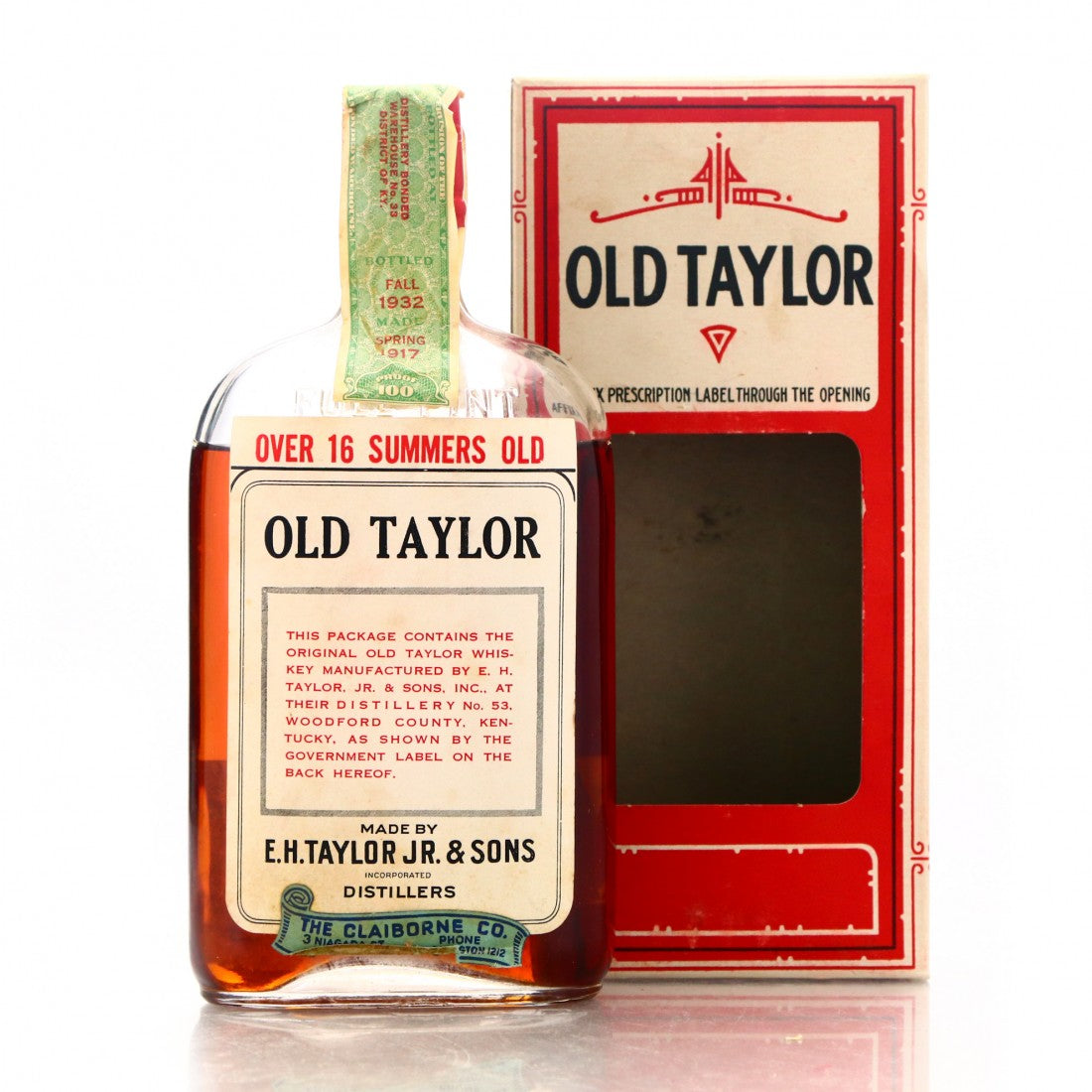 image_d33df067-0caf-445d-9a39-02c2c323234a 1917 Old Taylor Bottled in Bond 16 Year Old Prohibition Era Bottling Pint 750ml - Image 1