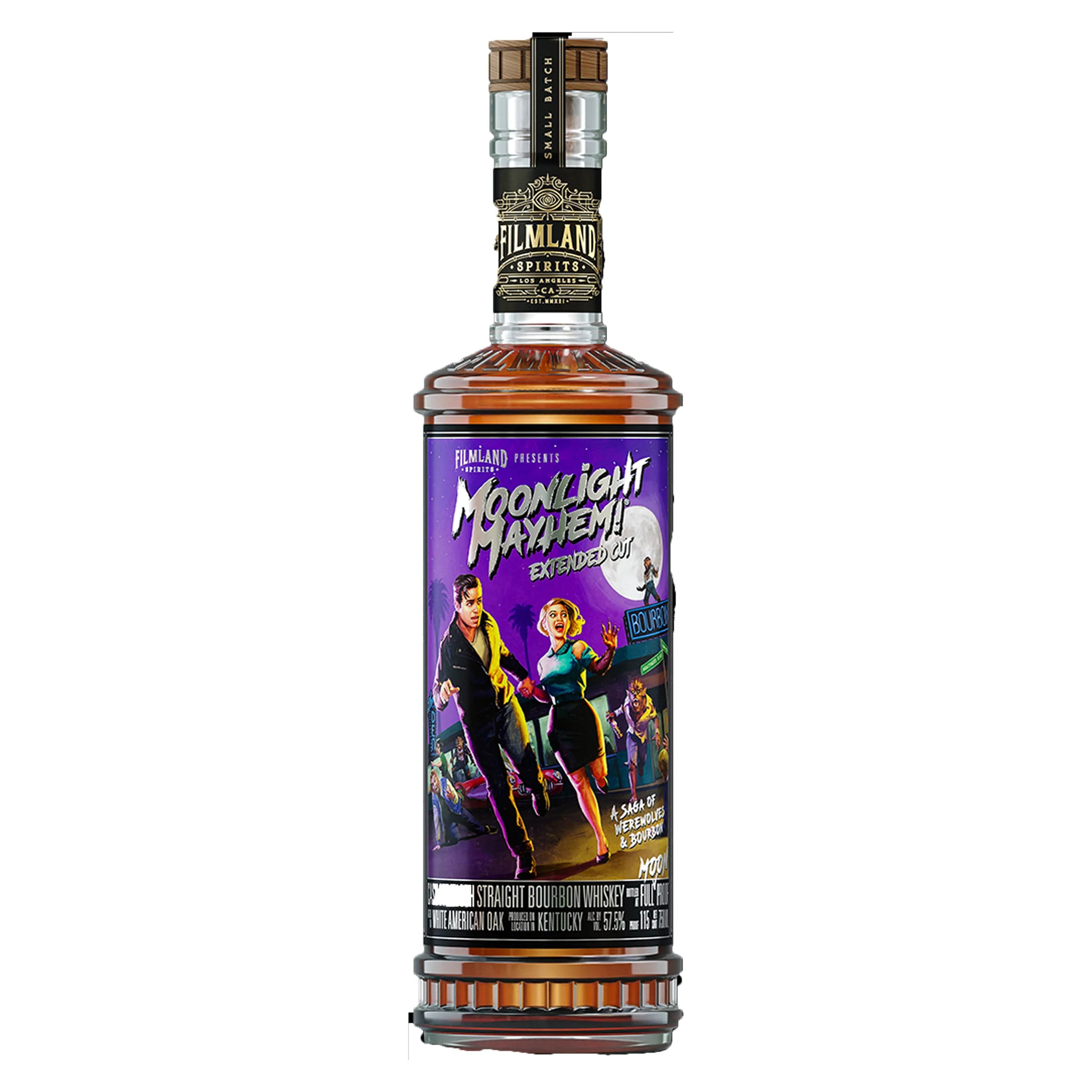 image_f0aa3bab-7698-41fc-8cb0-5f564a1678dd Filmland Spirits Moonlight Mayhem Extended Cut Cask Strength Straight Bourbon Whiskey 750ml - Image 1