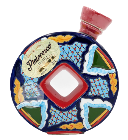 Pintoresco Ceramic Color Round Extra Anejo Tequila 1Lt